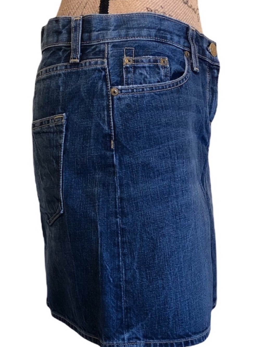 J.Crew Denim A‑Line Mini Skirt 100% Cotton Medium Wash Size 29 - Picture 4 of 12